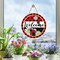 Summer Ladybug Front Door Sign, Daisy Flower Red Black Wood Door Hanger Outdoor Outside Porch Decor, Polka Dot Stripes Seasonal Wooden Wreath Indoor Wall Hanging Decoration